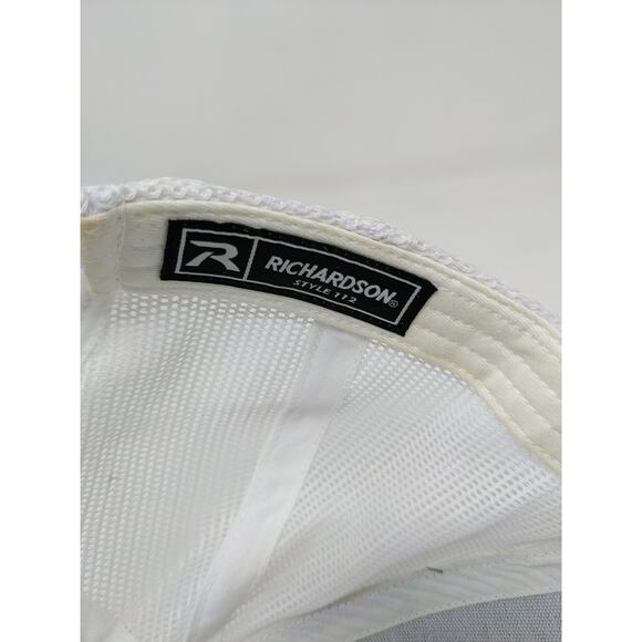 Richardson Mesh Back Snapback Hat Embroidered Rover Logo Gray White Dual 42" - Picture 10 of 11
